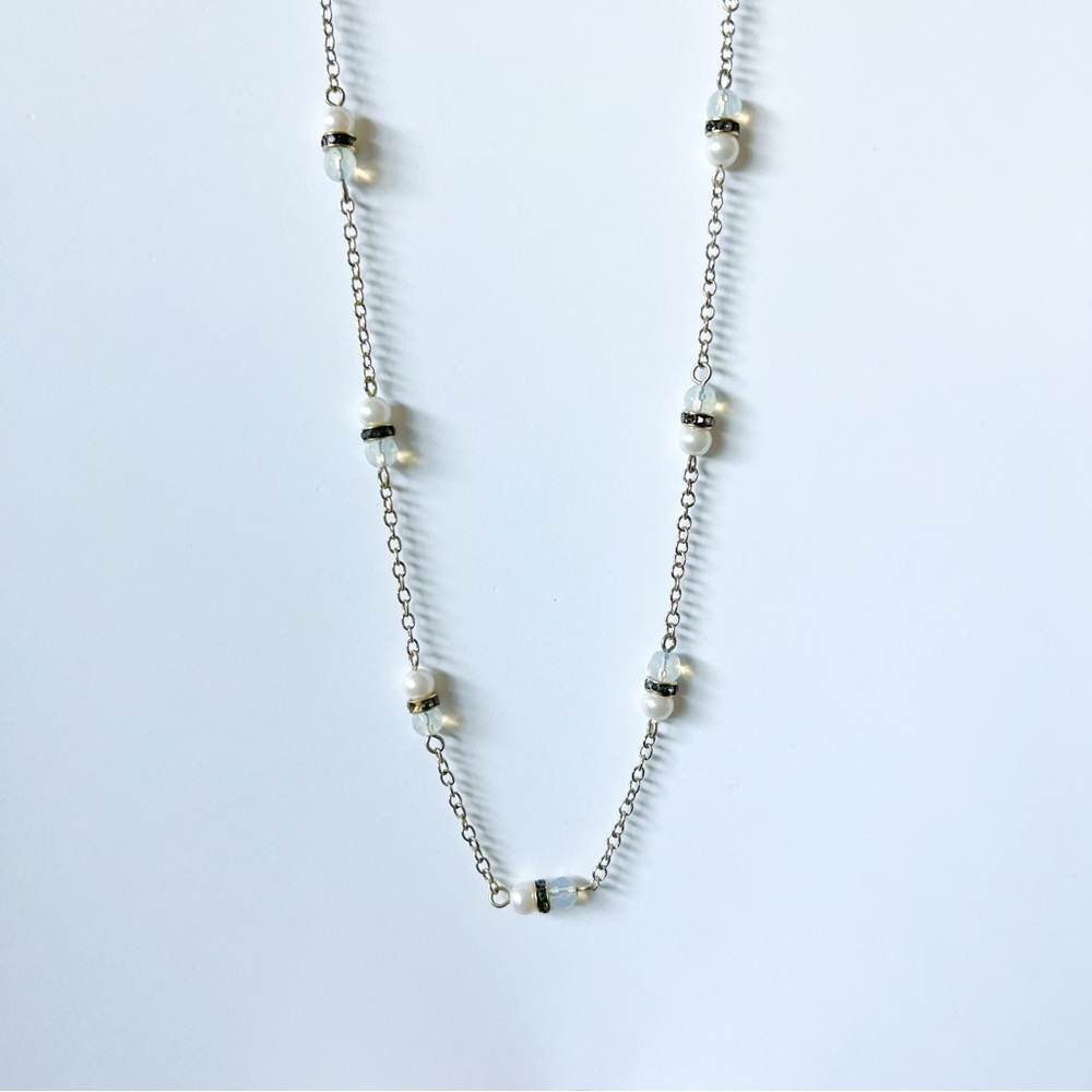 Long Beaded and Chain Necklace